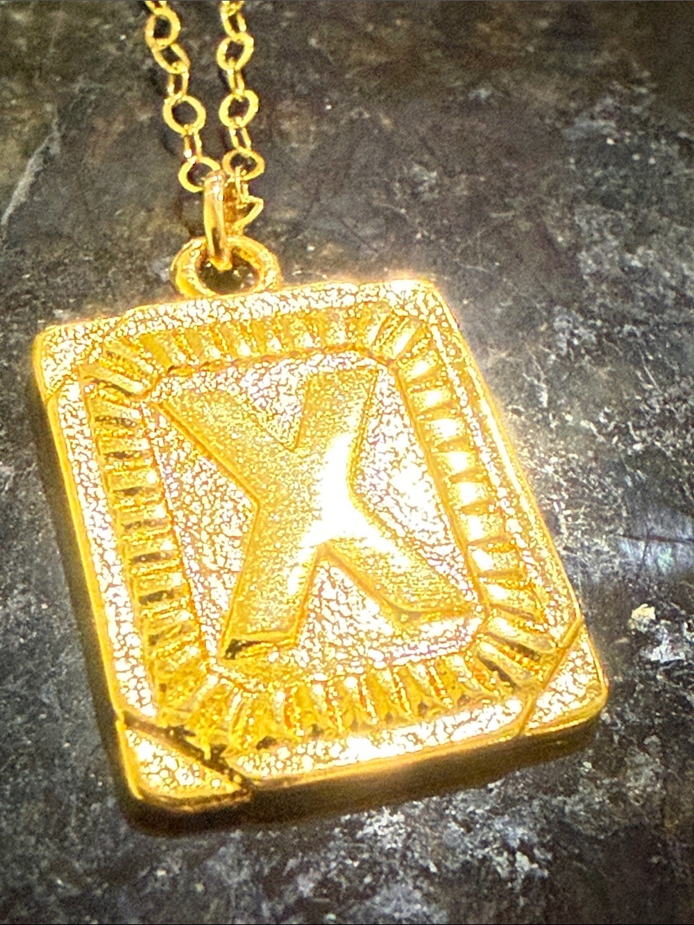 Anthropologie Gold Plated Vintage-Style Monogram Initial "X" Pendant Necklace!🔥🔥 - Picture 14 of 16